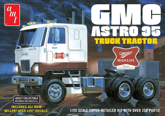 AMT GMC Astro 95 Semi Tractor "Miller Brewing" Plastic Model Kit 1:25 Scale
