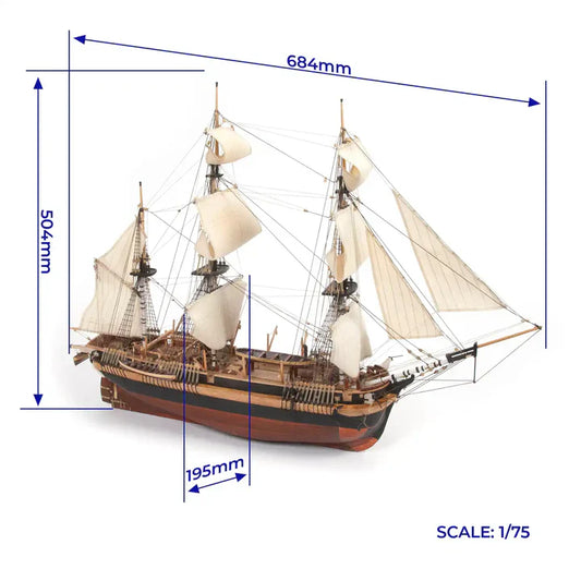 Occre HMS Erebus Wooden Ship Model Kit, 1:75 Scale (1826)