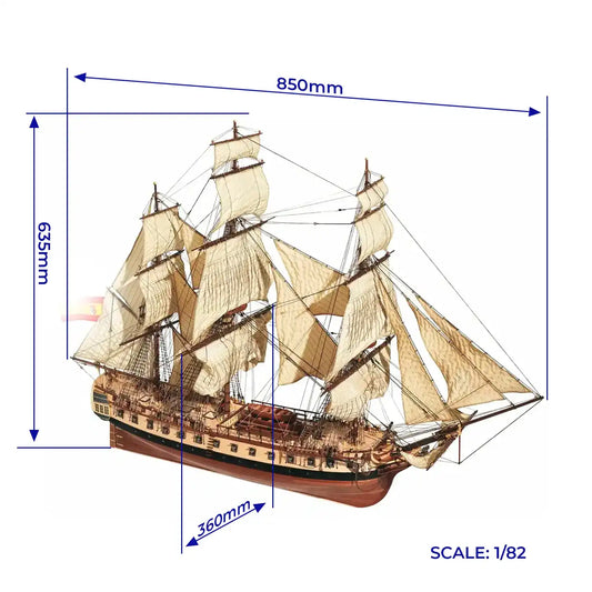 Occre The Frigate Diana Wooden Ship Model Kit, 1:85 Scale (1793)