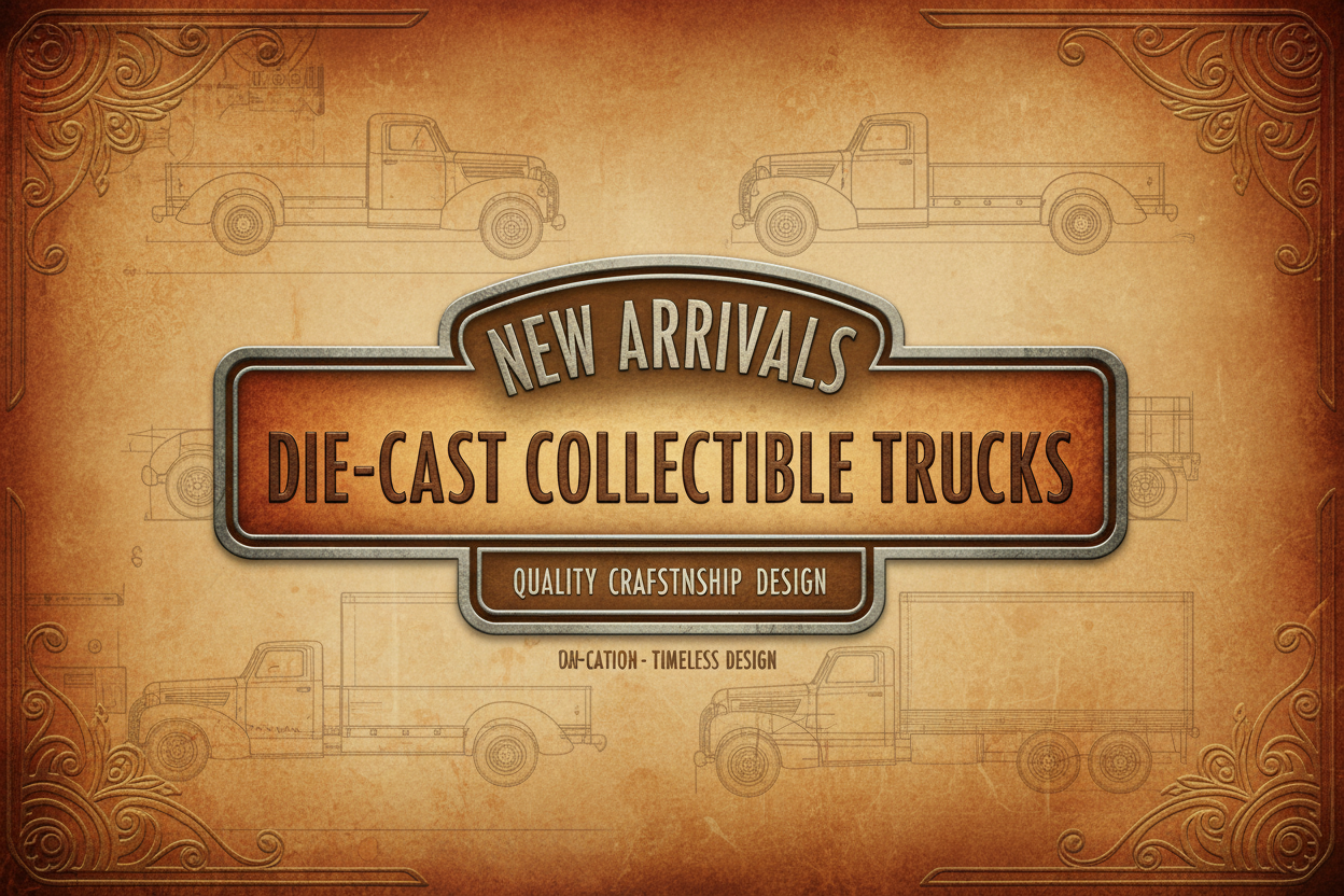 Banner de bienvenida para camiones die-cast coleccionables