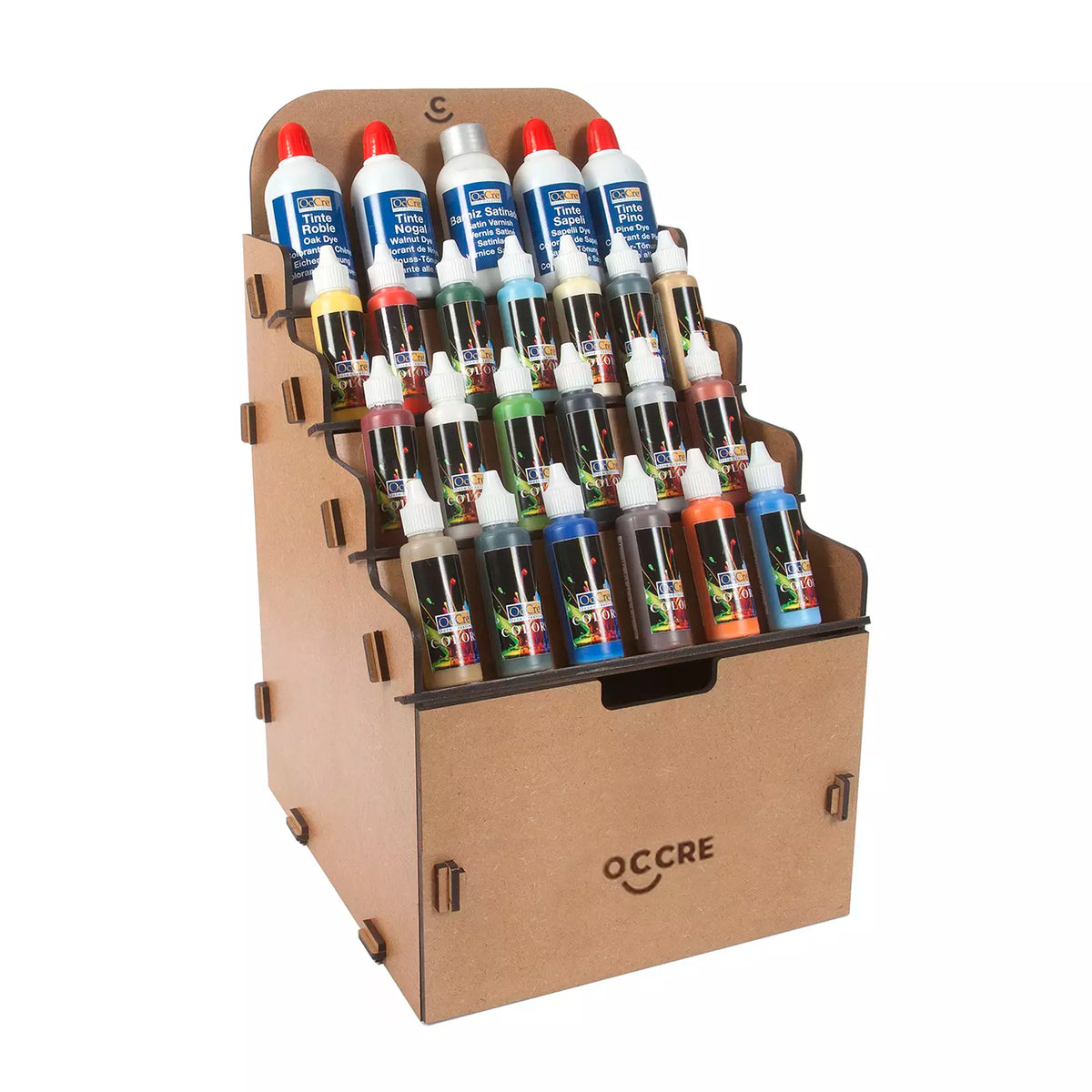OcCre 19140 paint bottle display stand with tiered storage and drawer