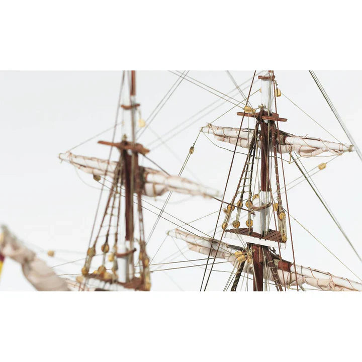 OcCre Aurora wooden sailing ship model showing masts and rigging