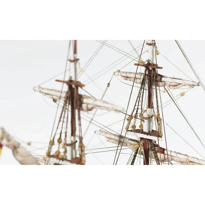 OcCre Aurora wooden sailing ship model showing masts and rigging