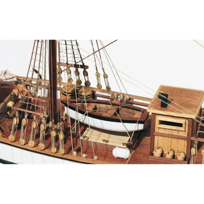 Detailed wooden deck and fittings on OcCre Aurora model ship