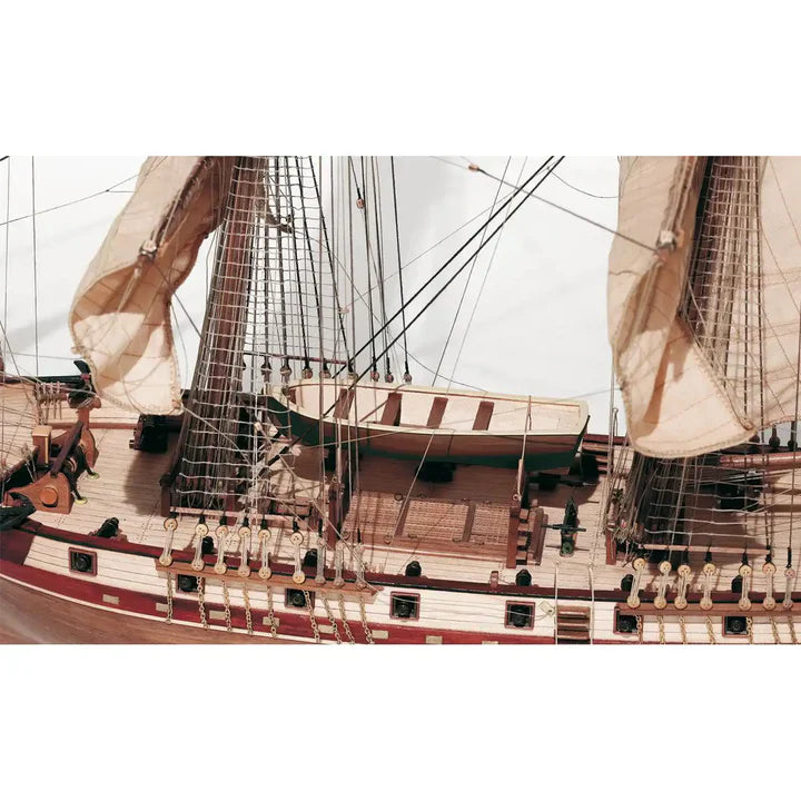 Detailed wooden deck and fittings on OcCre Corsair ship model
