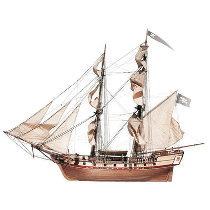 OcCre Corsair wooden pirate ship model kit 1:80 scale, completed sailing vessel